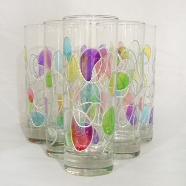 Verres à orangeade peints à la main