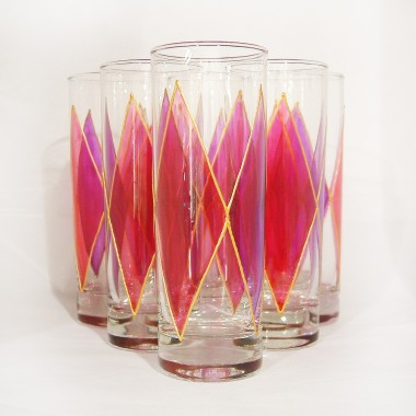 Verres à eau peints à la main