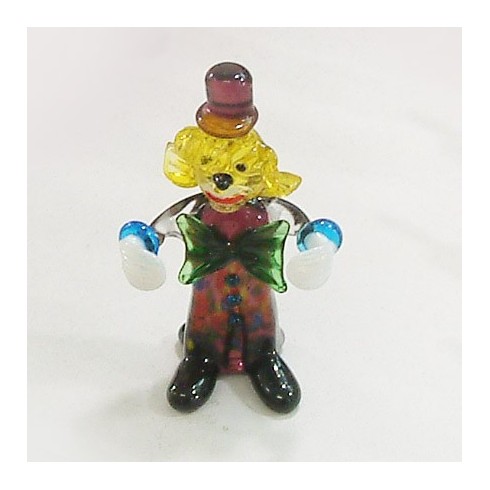 Clown sur socle en verre