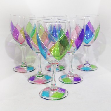 Verres à eau peints à la main