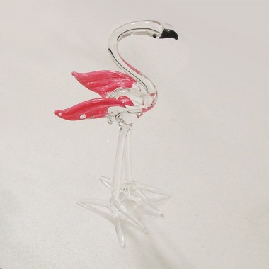 Flamant rose en verre