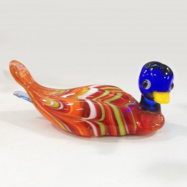 Grand canard rayé en verre