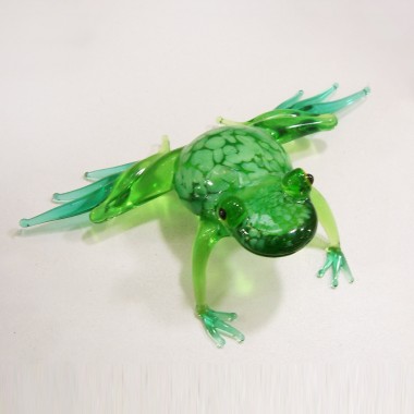 Grande grenouille en verre