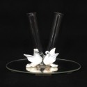 Verres Duo colombes blanche en verre