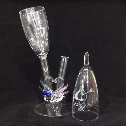 Verres Duo cygne en verre