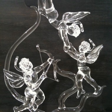 Trio d'anges en verre