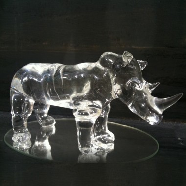Rhinocéros en verre