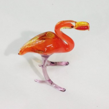 Petit Flamant rose en verre