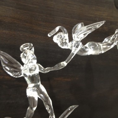 Grand trio d'anges en verre