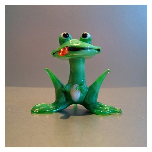 Grenouille rigolote  en verre