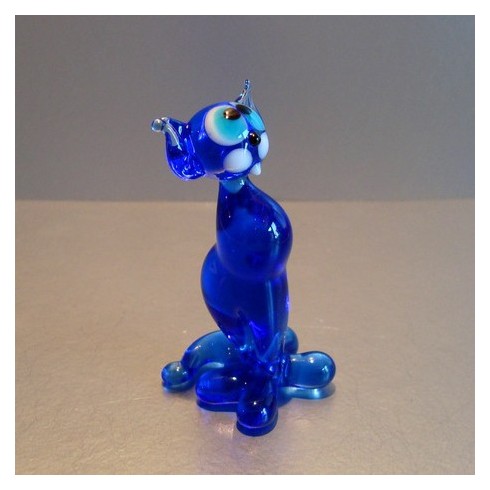 Chat bleu  en verre