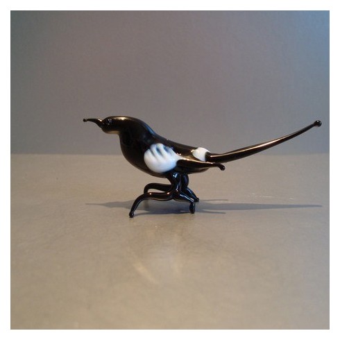 Oiseau noir en verre 