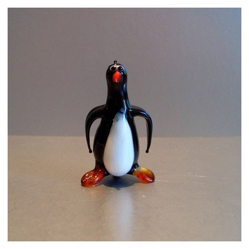 Pingouin fantaisie en verre 