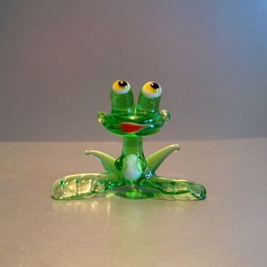 Grenouille fantaisie en verre 