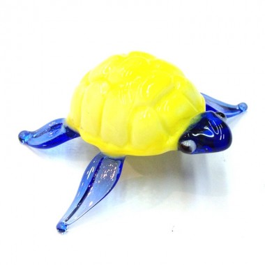 happykdo Tortue de mer jaune  en verre