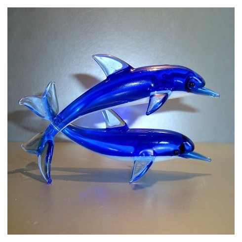 Couple de dauphin en verre