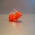 Lapin orange en verre