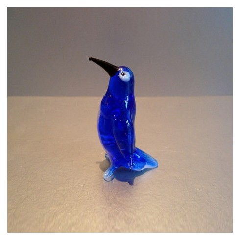 Pingouin bleu en verre