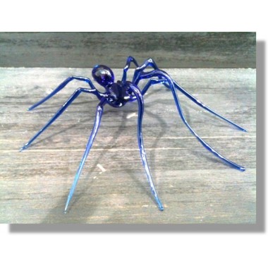  Araignée en verre bleu 