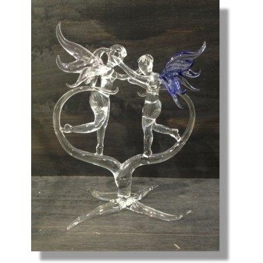  Couple avec ailes en verre 