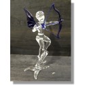  Cupidon en verre bleu sur une branche 
