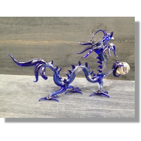  Dragon en verre bleu 