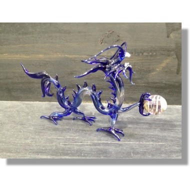  Dragon en verre bleu 