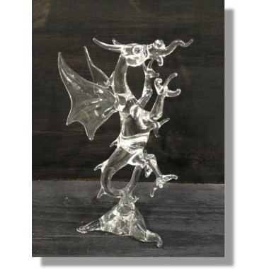  Dragon chinois en verre transparent 