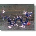  Dragon chinois bleu et rose en verre 