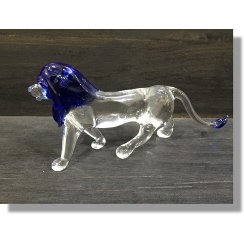  Lion bleu en verre 