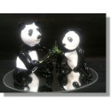  Couple de pandas en verre 