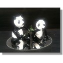  Couple de pandas en verre 