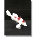  Poisson chinois en verre rouge et blanc 