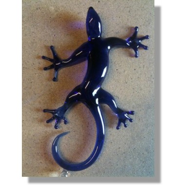  Salamandre en verre bleu 