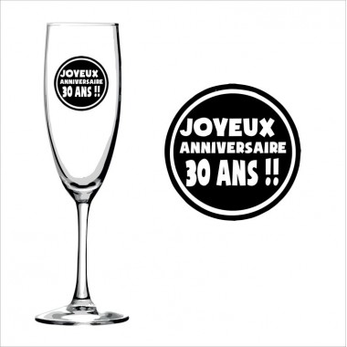 Verre gravé anniversaire