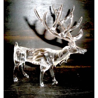 Cerf blanc en verre