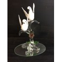 couple de colombes en verre