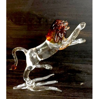 Lion en verre en verre