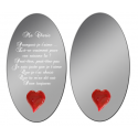 Miroir message gravé et coeur personnalisé en ligne