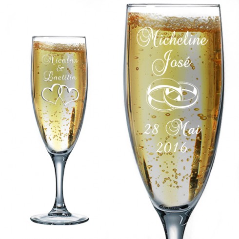 Verre Flute personnalisé Graver, Cadeaux