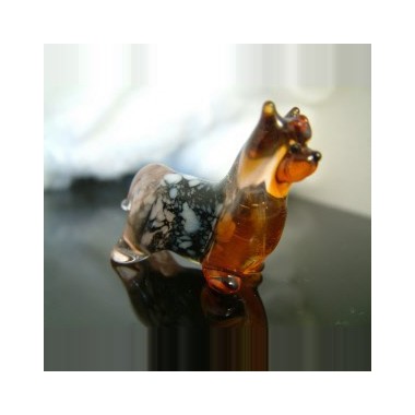 Chien Yorkshire en verre