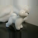 Chien Bichon frisé en verre