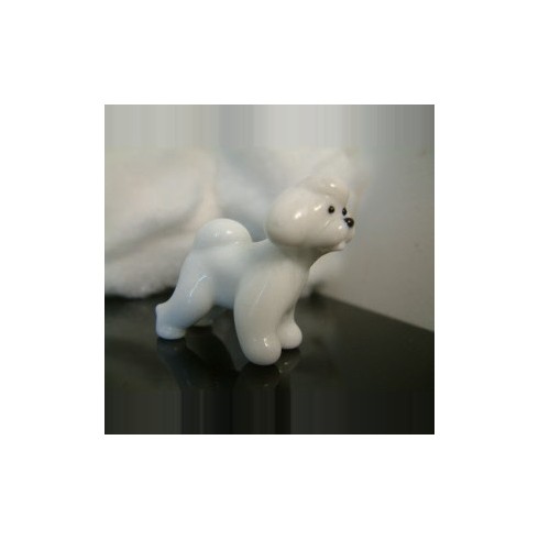 Chien Bichon frisé en verre