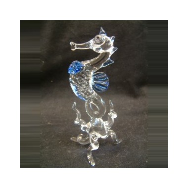 Hippocampe sur pied en verre