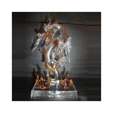 Dragon sur socle en verre