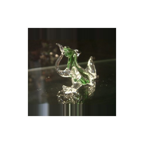 Grenouille assise en verre