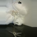 Flamant rose transparent en verre