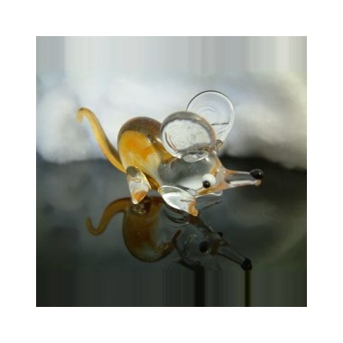 Souris transparente en verre