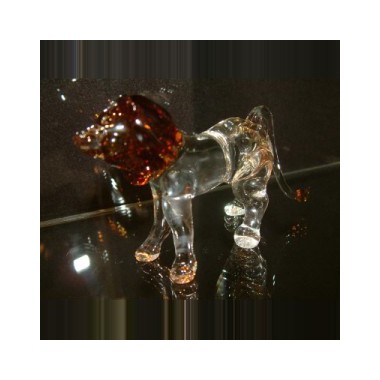 Lion transparent en verre