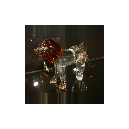 Lion transparent en verre